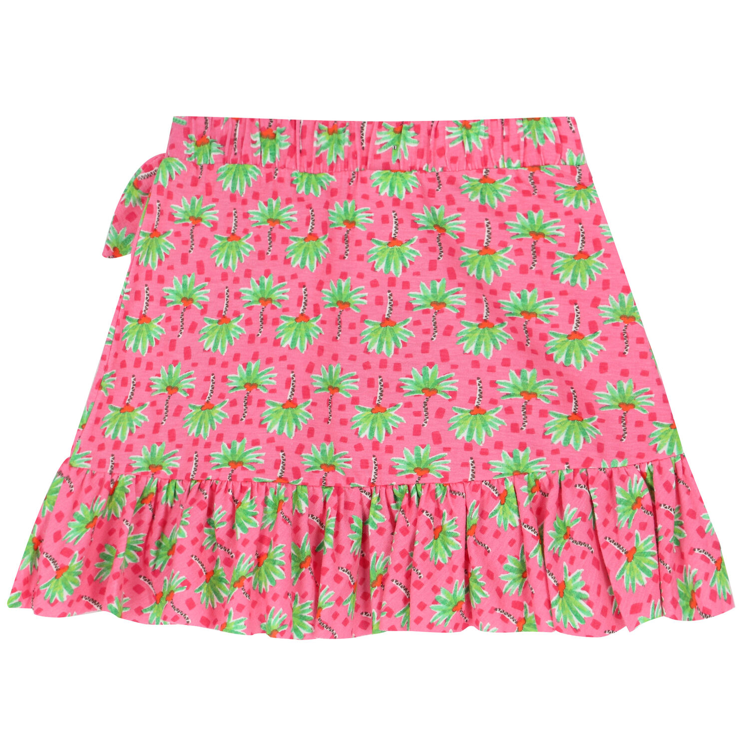 Girls Pink & Green Floral Skirt, 2, hi-res