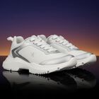 White & Silver Logo Trainers, 1, hi-res