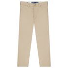 Boys Beige Logo Trousers, 1, hi-res