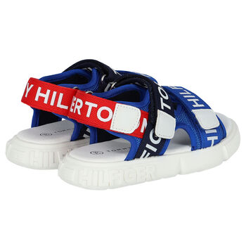 Blue, White & Red Logo Sandals
