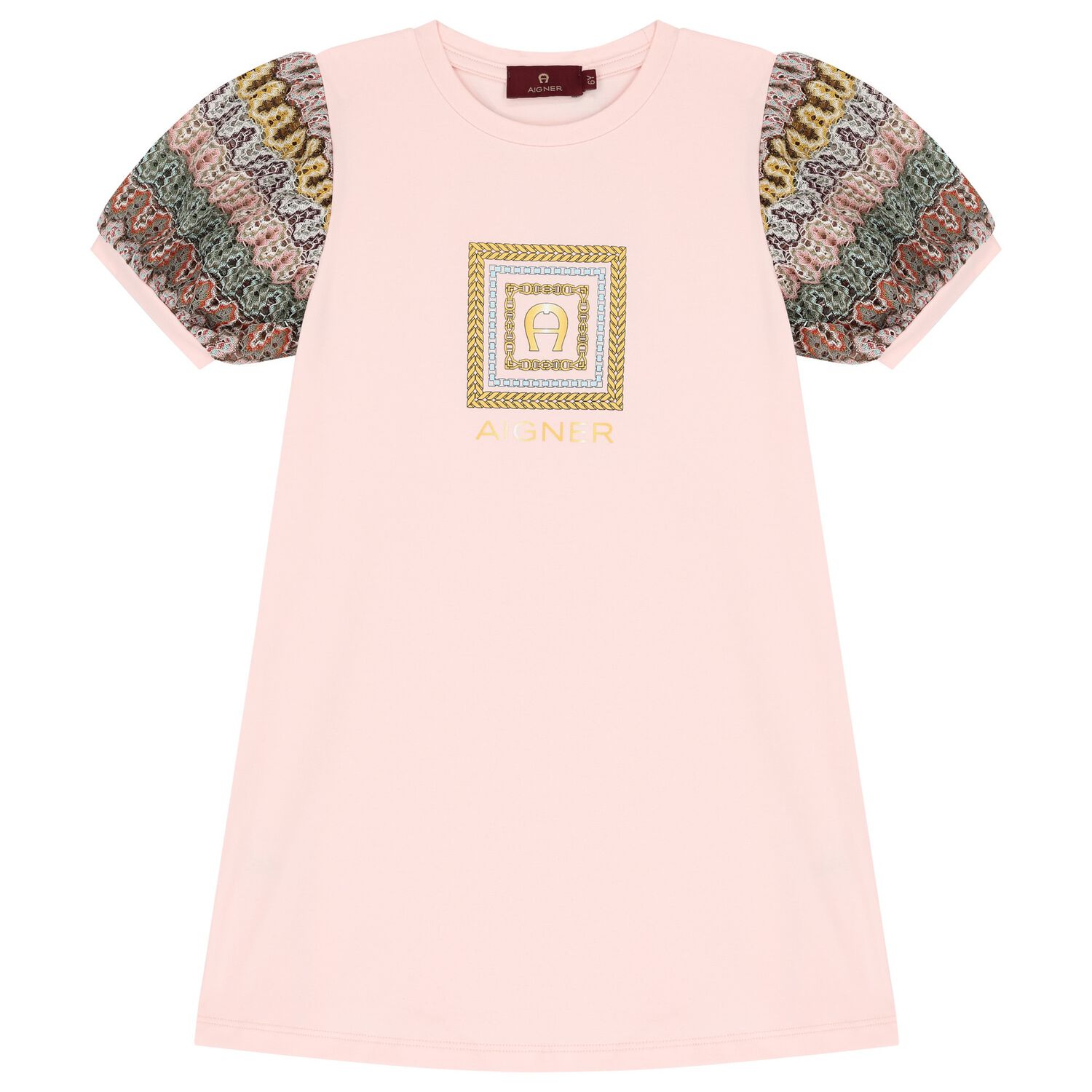 Girls Pink Logo Dress, 4, hi-res image number null