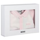 Baby Girls Pink & White Babygrow, 1, hi-res