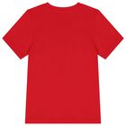 Boys Red Teddy Bear Logo T-Shirt, 2, hi-res