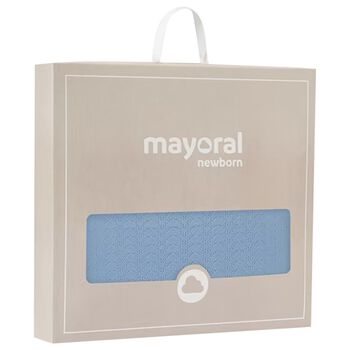 بطانية محبوكة للأولاد الرضع باللون الازرق