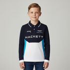 Boys Navy, Grey, White & Blue Logo Polo Shirt, 2, hi-res