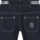 Younger Boys Navy Logo Jeans, 1, hi-res