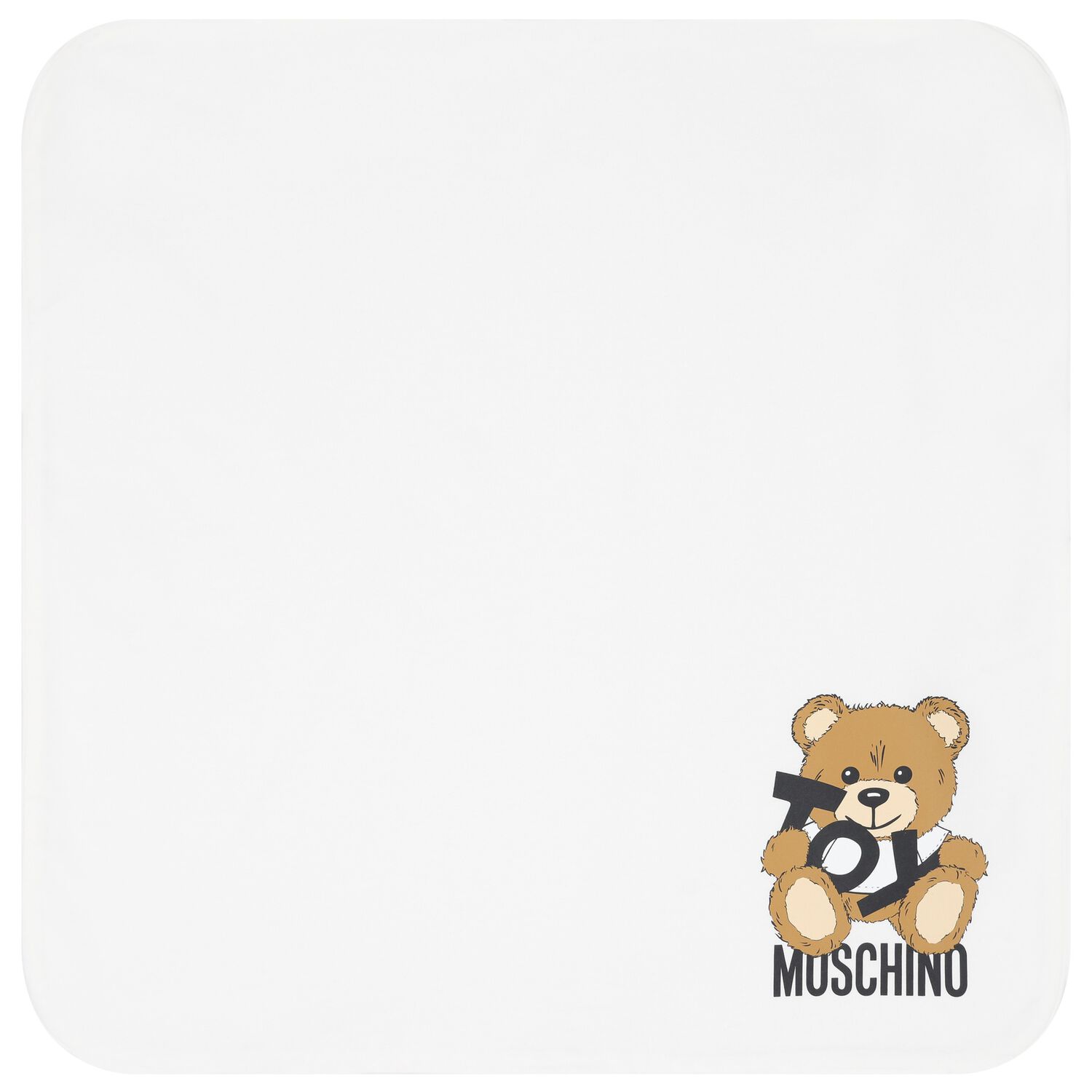 White Teddy Bear Logo Baby Blanket, 1, hi-res