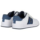 Boys White & Denim Blue Logo Trainers, 1, hi-res
