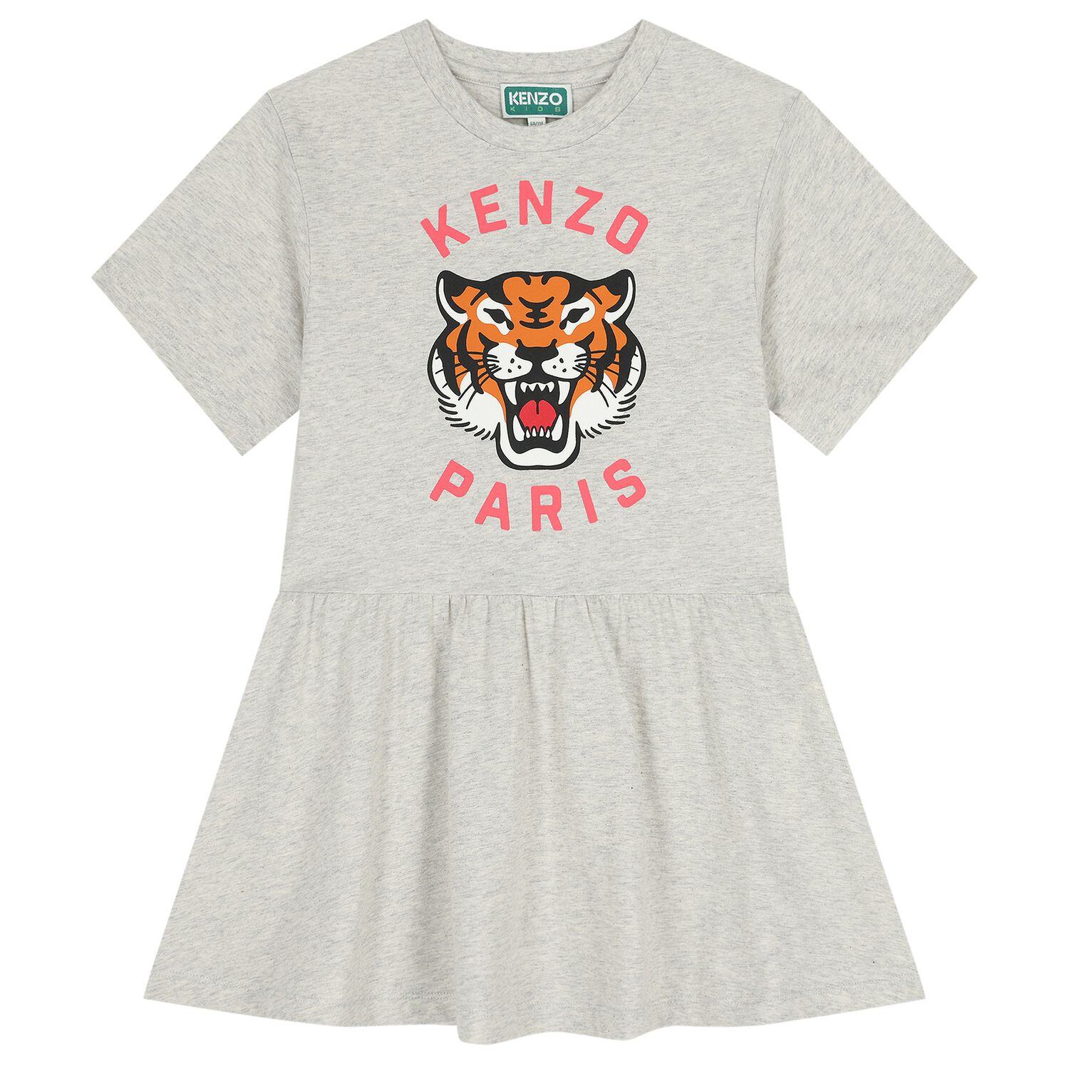 Girls Grey Tiger Logo Dress, 1, hi-res