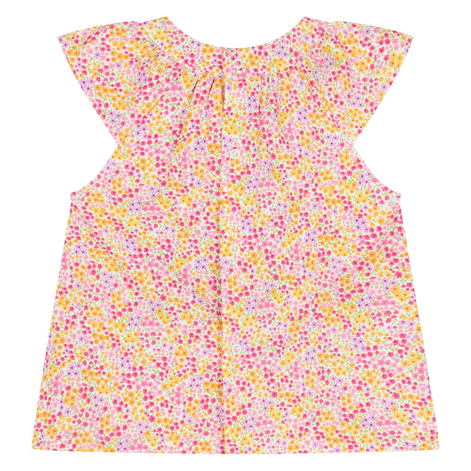 Baby Girls Yellow & Pink Floral Shorts Set ( 2-Pack ), 1, hi-res