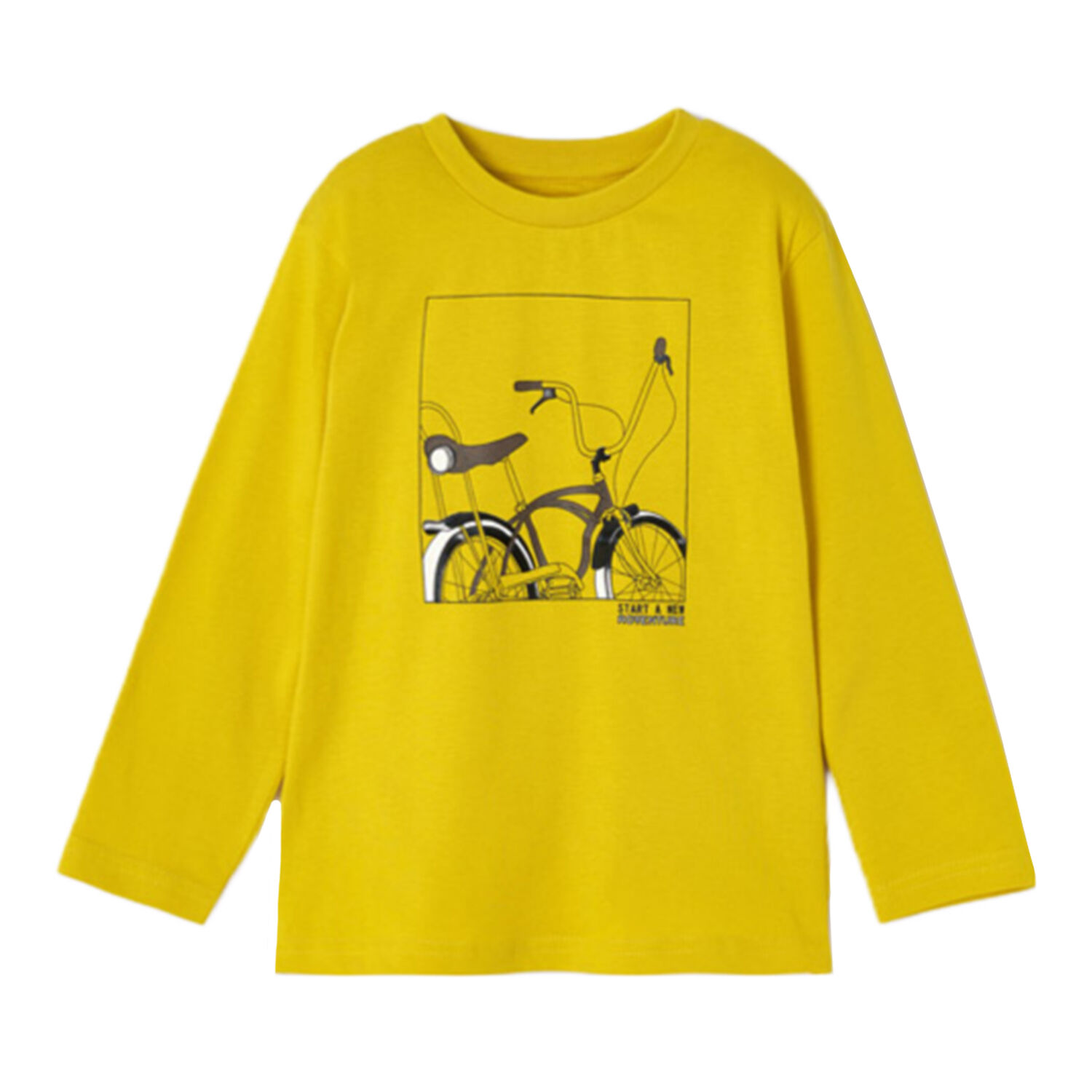 Boys Yellow Bicycle Long Sleeve Top, 1, hi-res image number null
