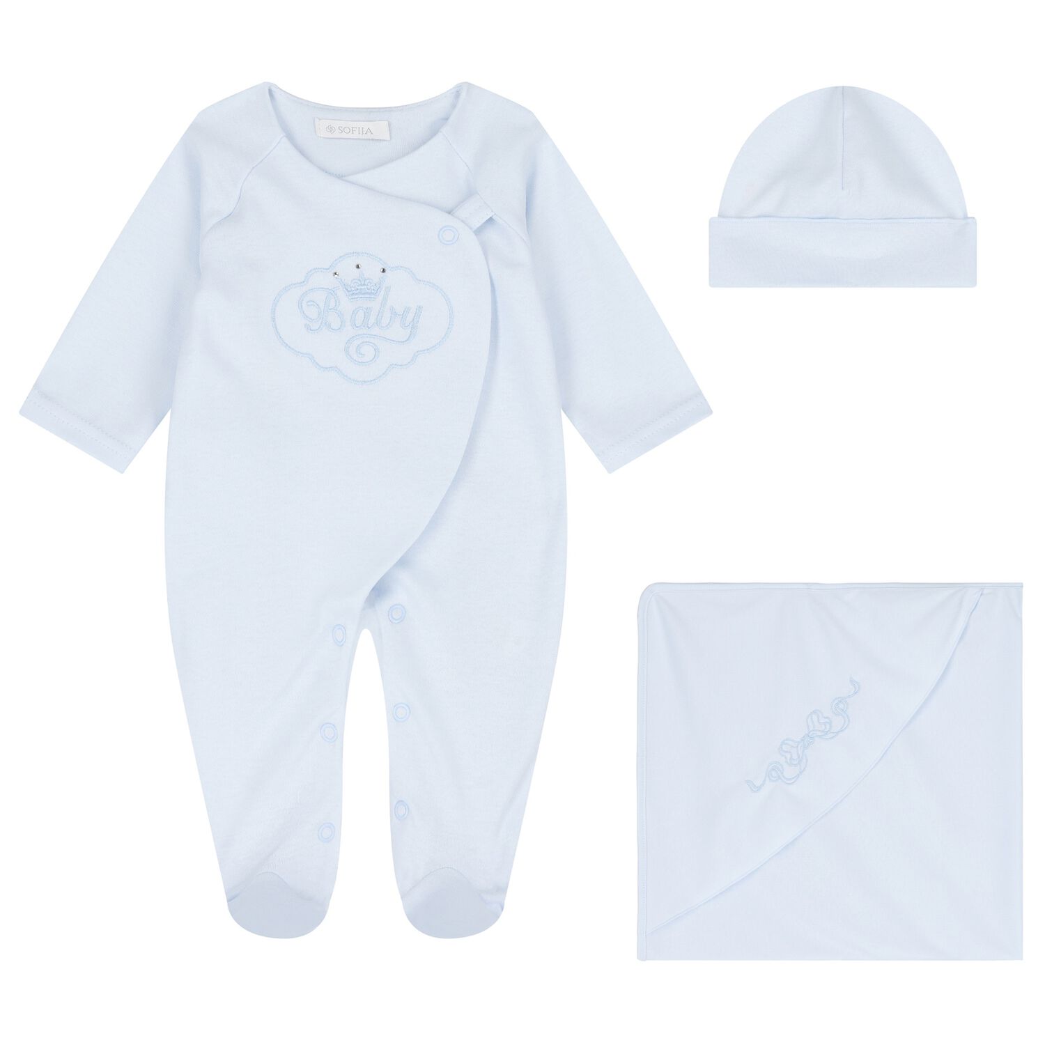 Baby Boys Blue Babygrow Gift Set, 1, hi-res