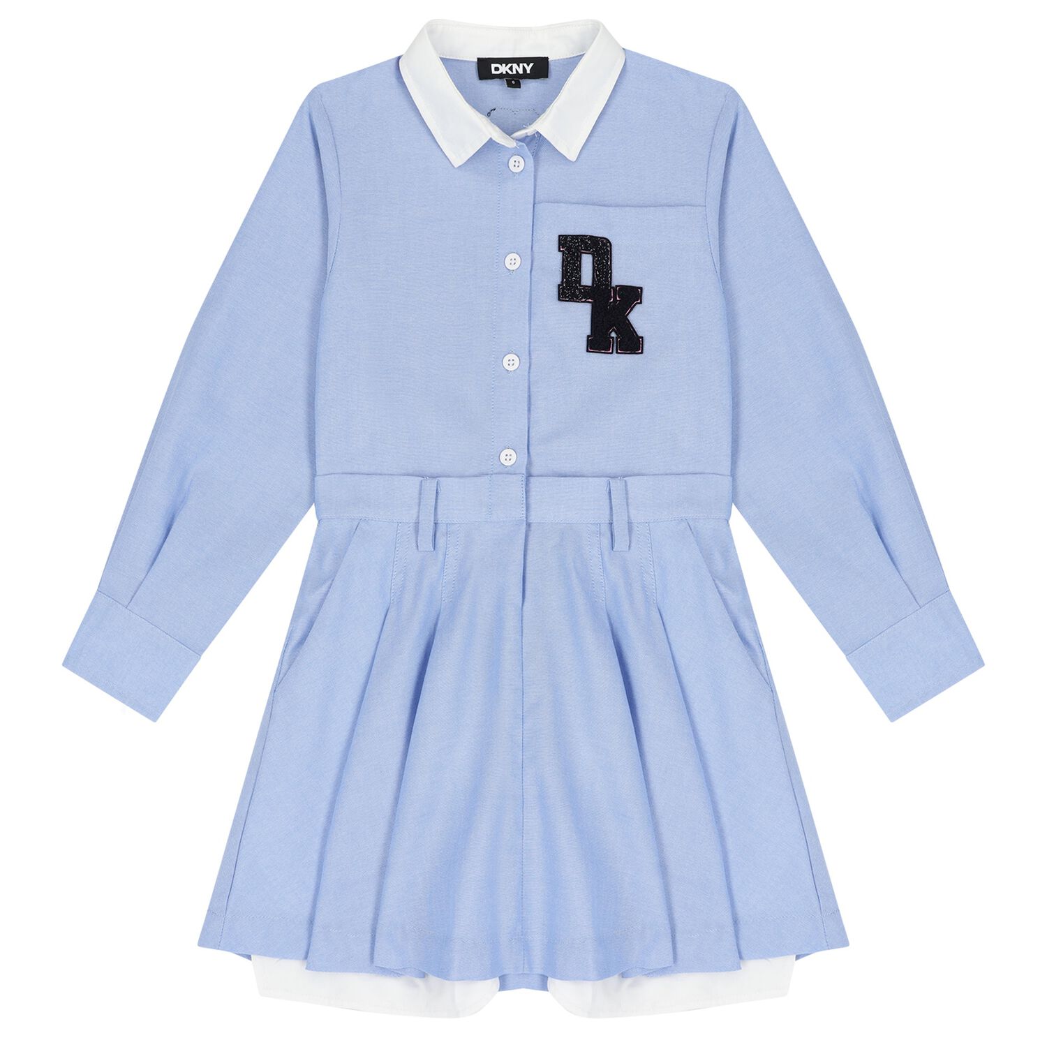Girls Blue Logo Dress, 1, hi-res