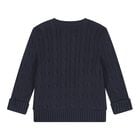 Navy Blue Logo Cable Baby Knit Jumper, 1, hi-res
