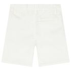 Boys White Chino Shorts, 4, hi-res