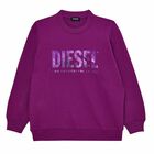 Girls Purple Logo Sweatshirt, 1, hi-res