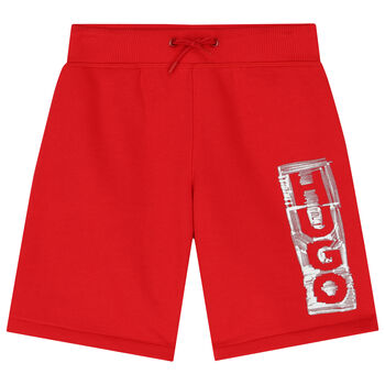 Boys Red Logo Shorts