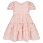 Girks Pink Ruffled Tiered Dress, 1, hi-res