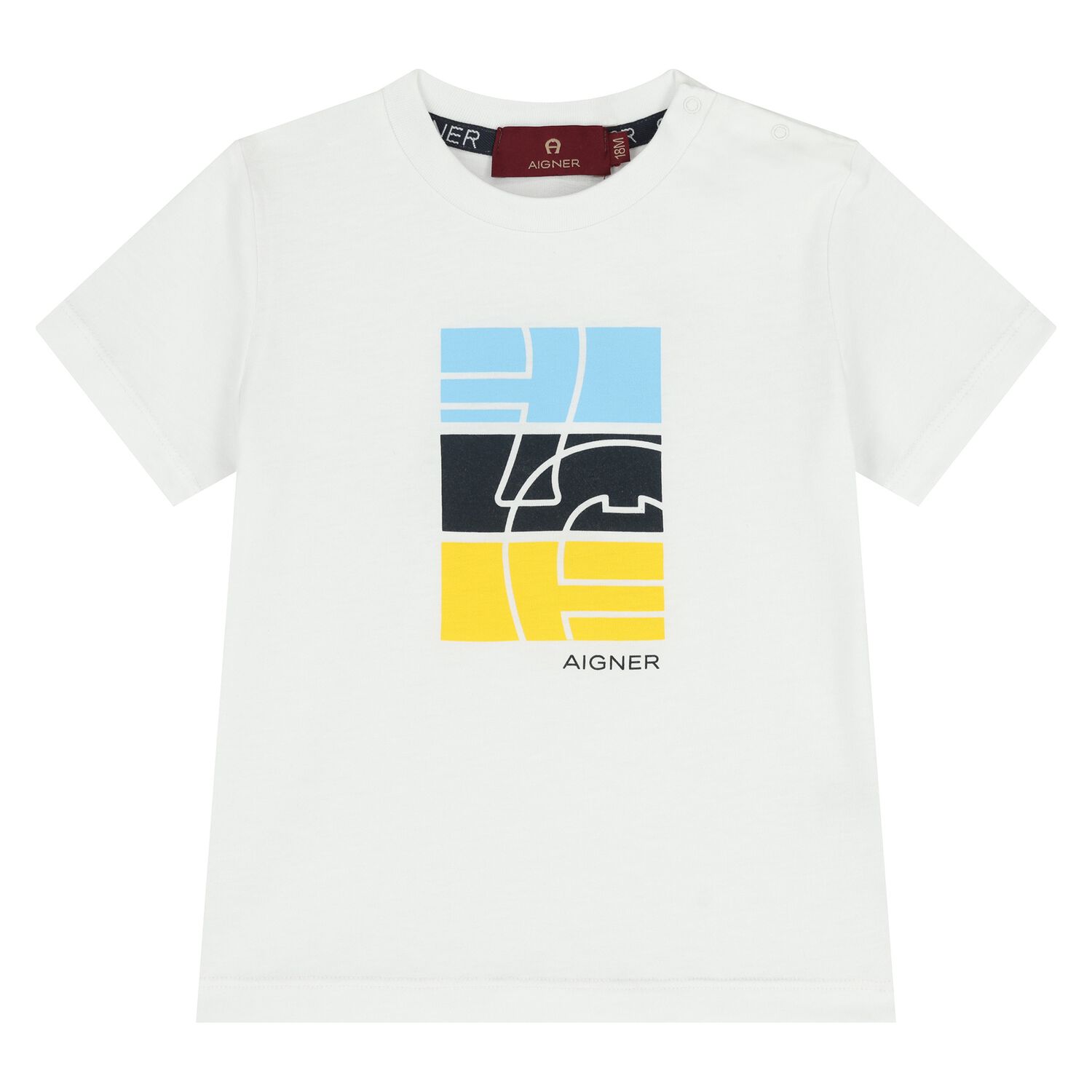 Younger Boys White Logo T-Shirt, 1, hi-res