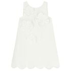 Girls White Floral Dress, 1, hi-res