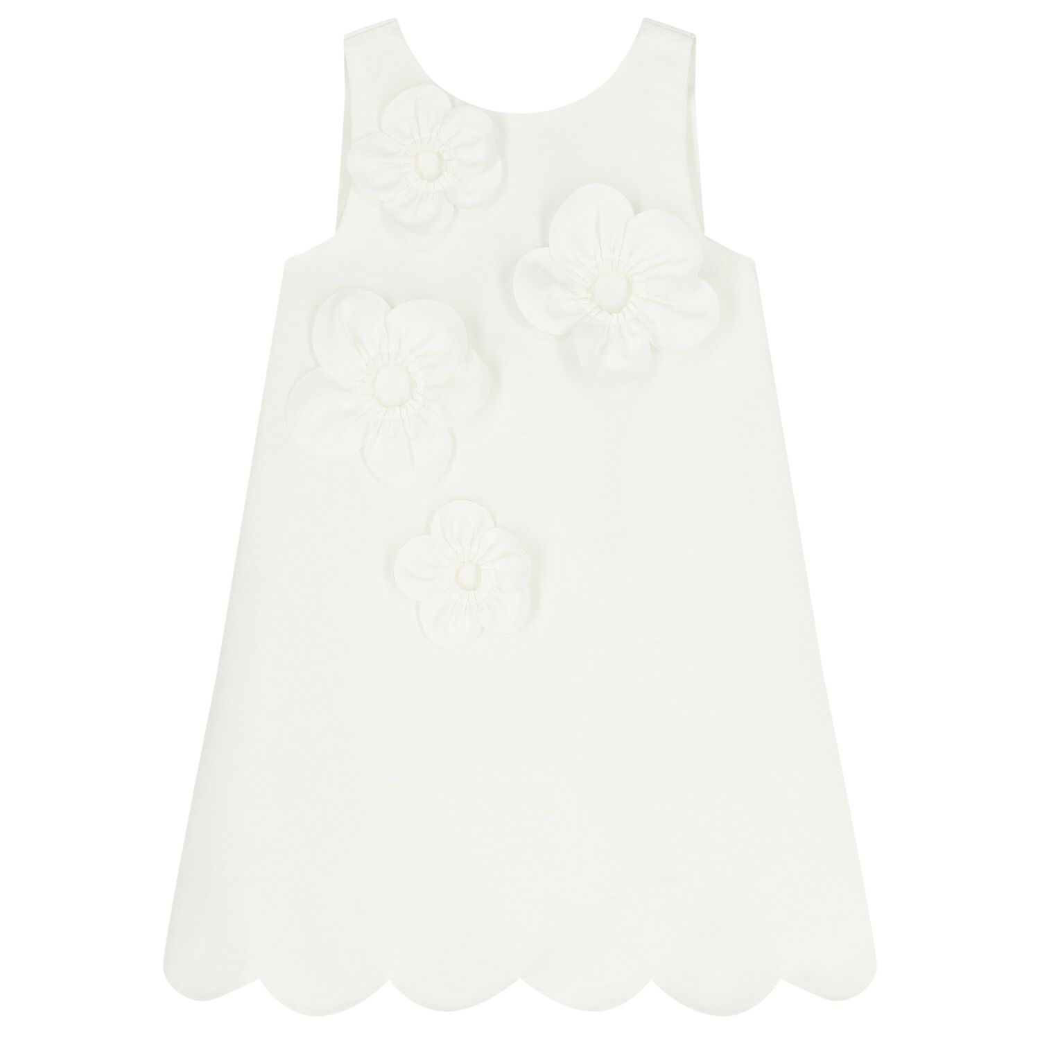 Girls White Floral Dress, 1, hi-res