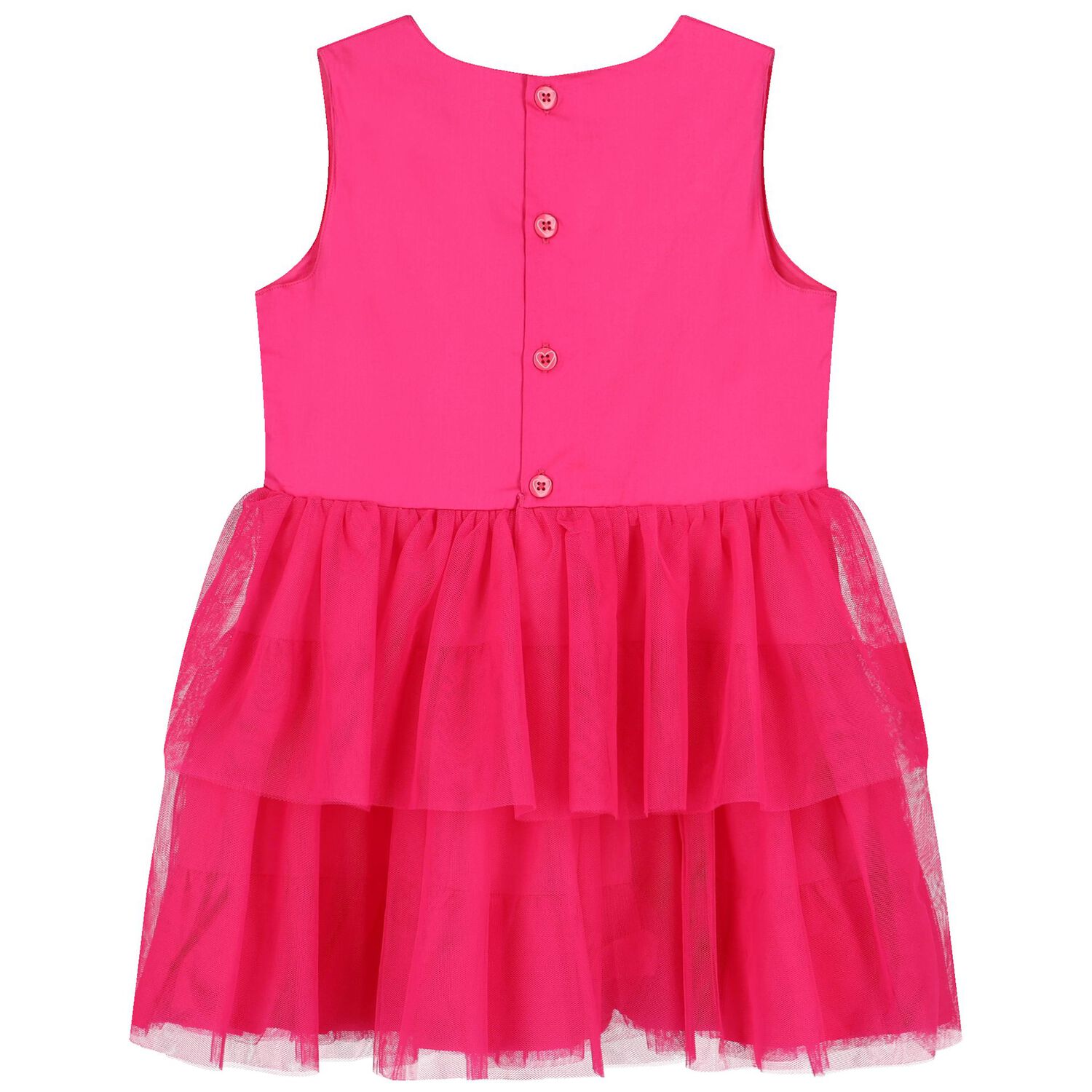Girls Pink Heart Flared Dress, 1, hi-res image number null