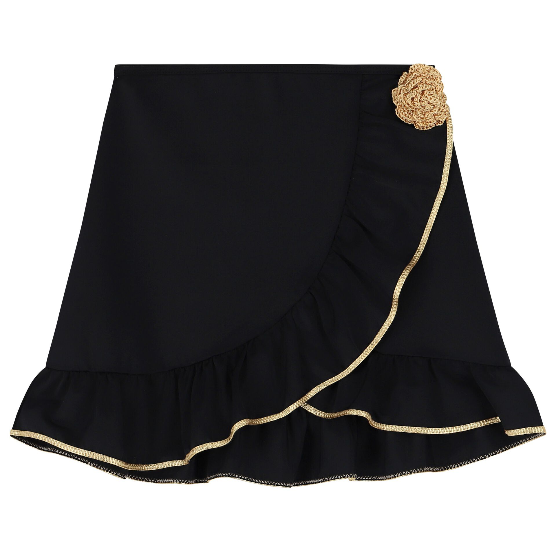 Nessi Byrd Girls Black Ruffled Skirt Junior Couture UAE