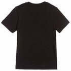 تيشيرت بالشعار باللون الاسود والفضى للبنات, 1, hi-res