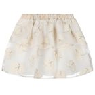Girls Gold & White Roses Skirt Set, 1, hi-res