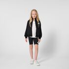 Girls Black Logo Cycling Shorts, 1, hi-res
