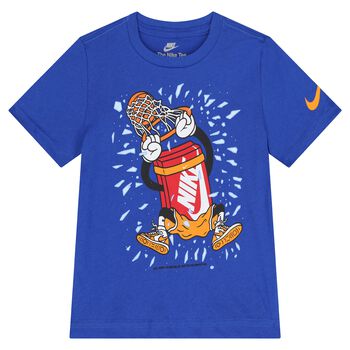 Nike Kids Younger Boys Blue Logo T-Shirt, 1 Younger Boys Blue Logo T-Shirt