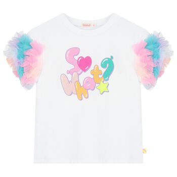 توب بنات بكشكشة باللون الأبيض 