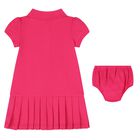 Baby Girls Pink Logo Polo Dress Set, 1, hi-res