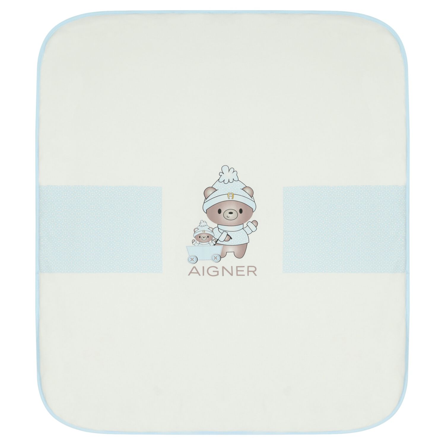Baby Boys Blue & White Logo Blanket, 2, hi-res