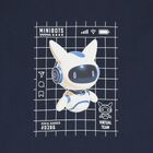 Boys Navy Blue Glow In The Dark Robot Long Sleeve Top, 1, hi-res