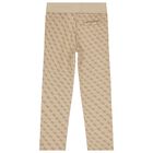Boys Beige Logo Joggers, 1, hi-res