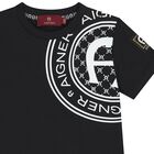 تيشيرت اولاد بالشعار باللون الاسود , 3, hi-res