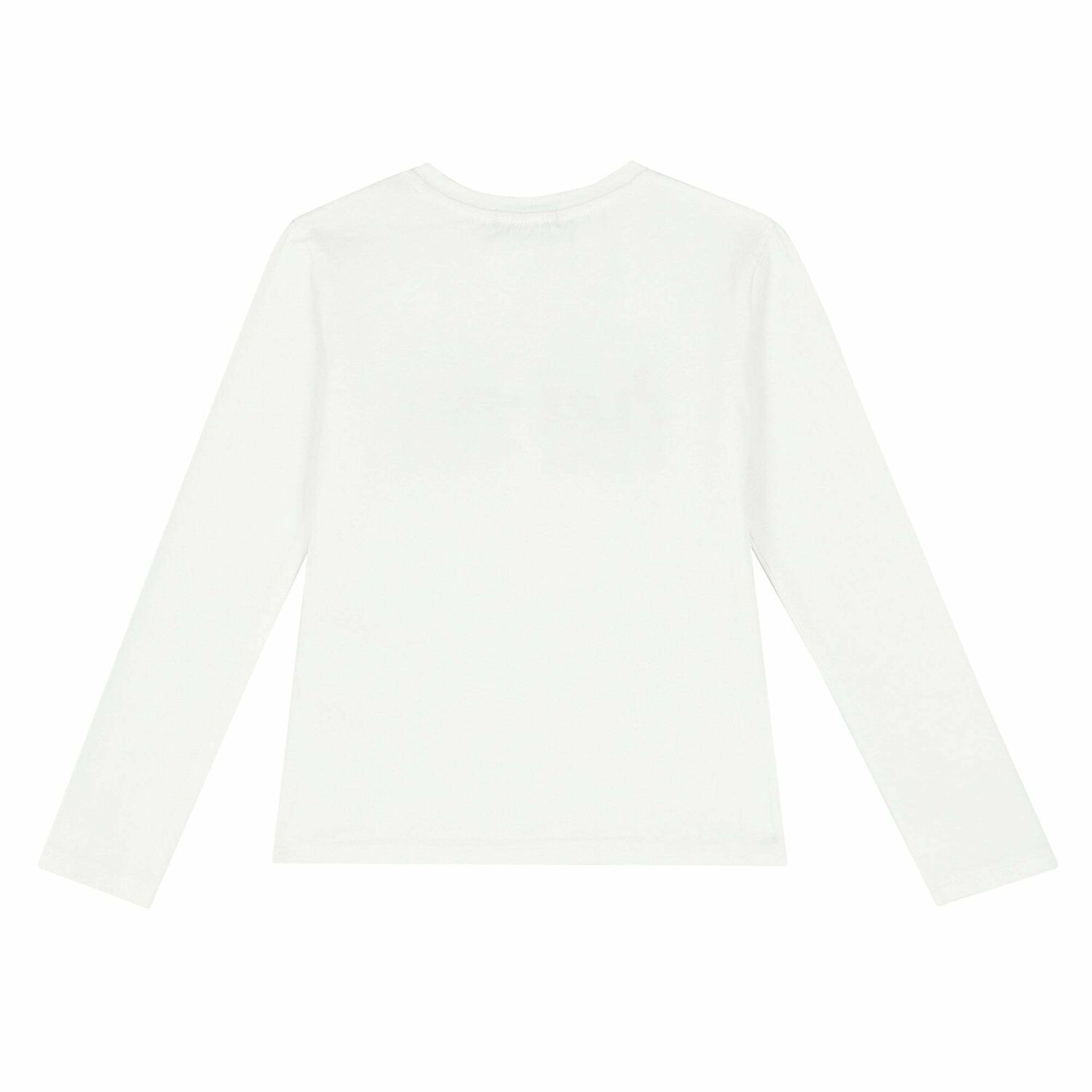 Girls White Printed Long Sleeve Top, 1, hi-res image number null