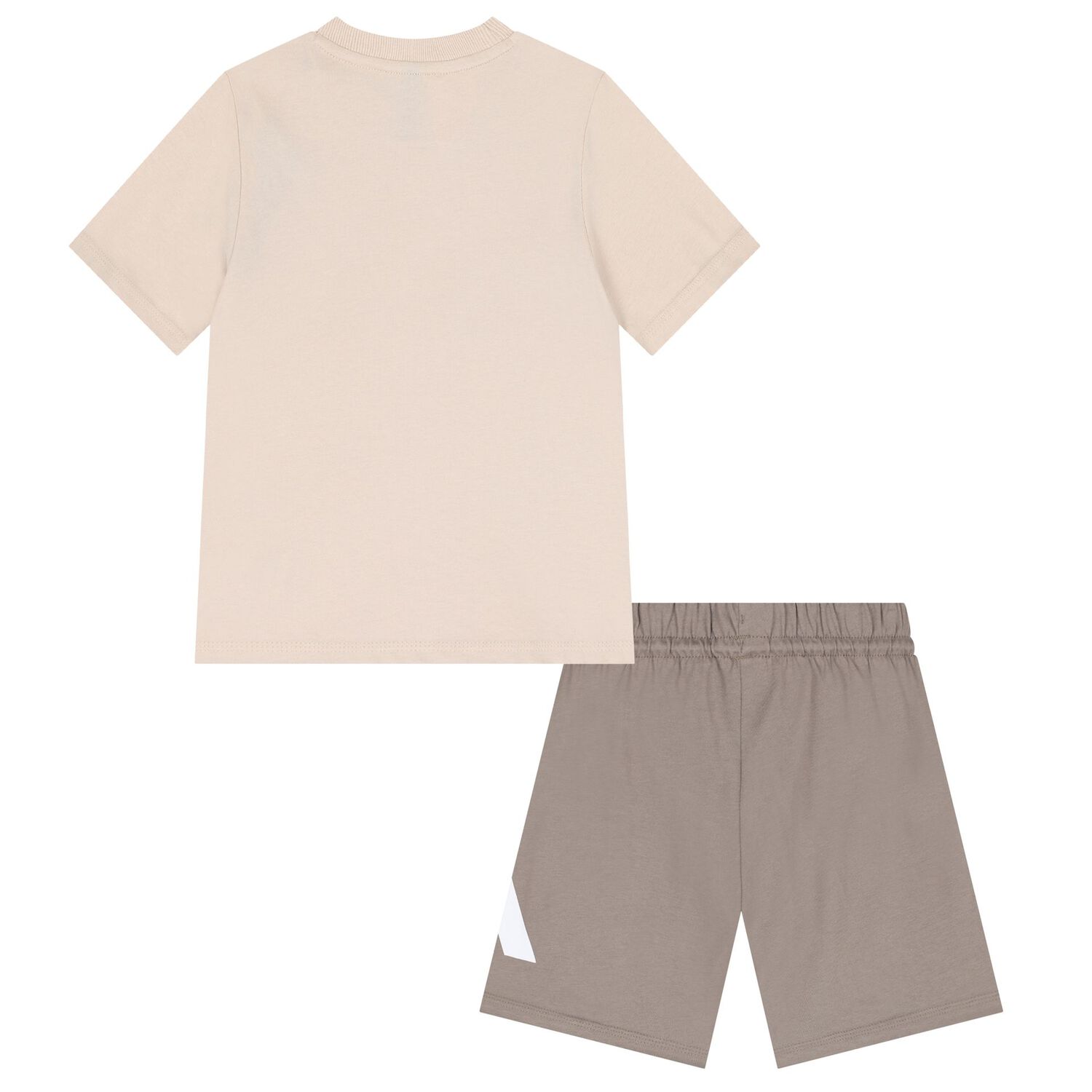 Beige Logo Shorts Set, 1, hi-res