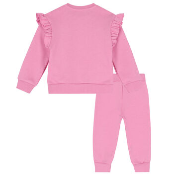 Younger Girls Pink Logo Tracksuit