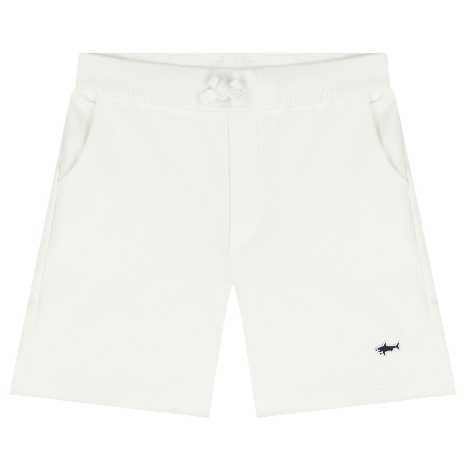 Boys White Logo Shorts, 1, hi-res