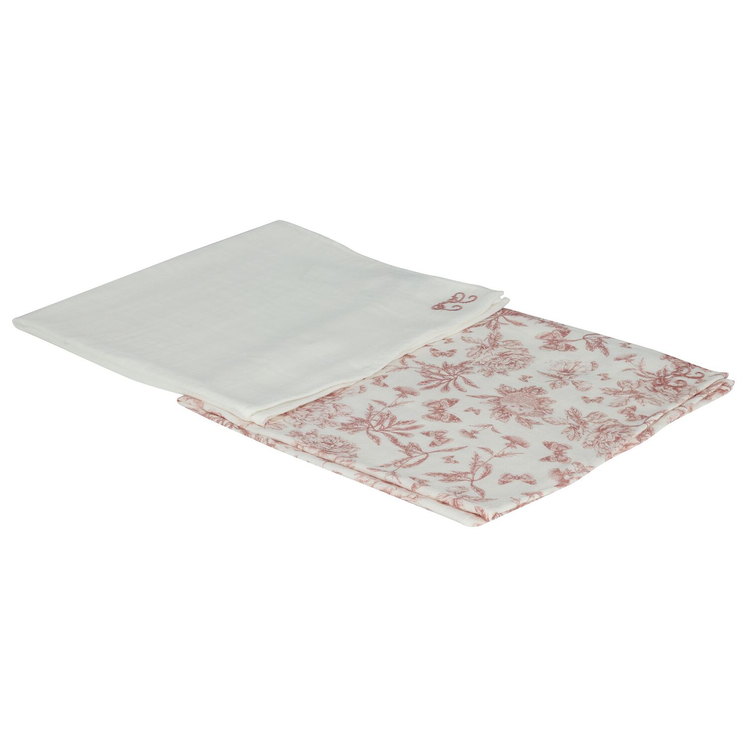  Baby Girls Pink & White Toile De Jouy Muslin Swaddles ( 2-Pack ), 3, hi-res