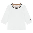 Baby Boys Beige & White Logo Dungaree Gift Set, 1, hi-res