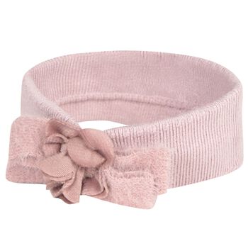 Baby Girls Pink Flower & Bow Headband