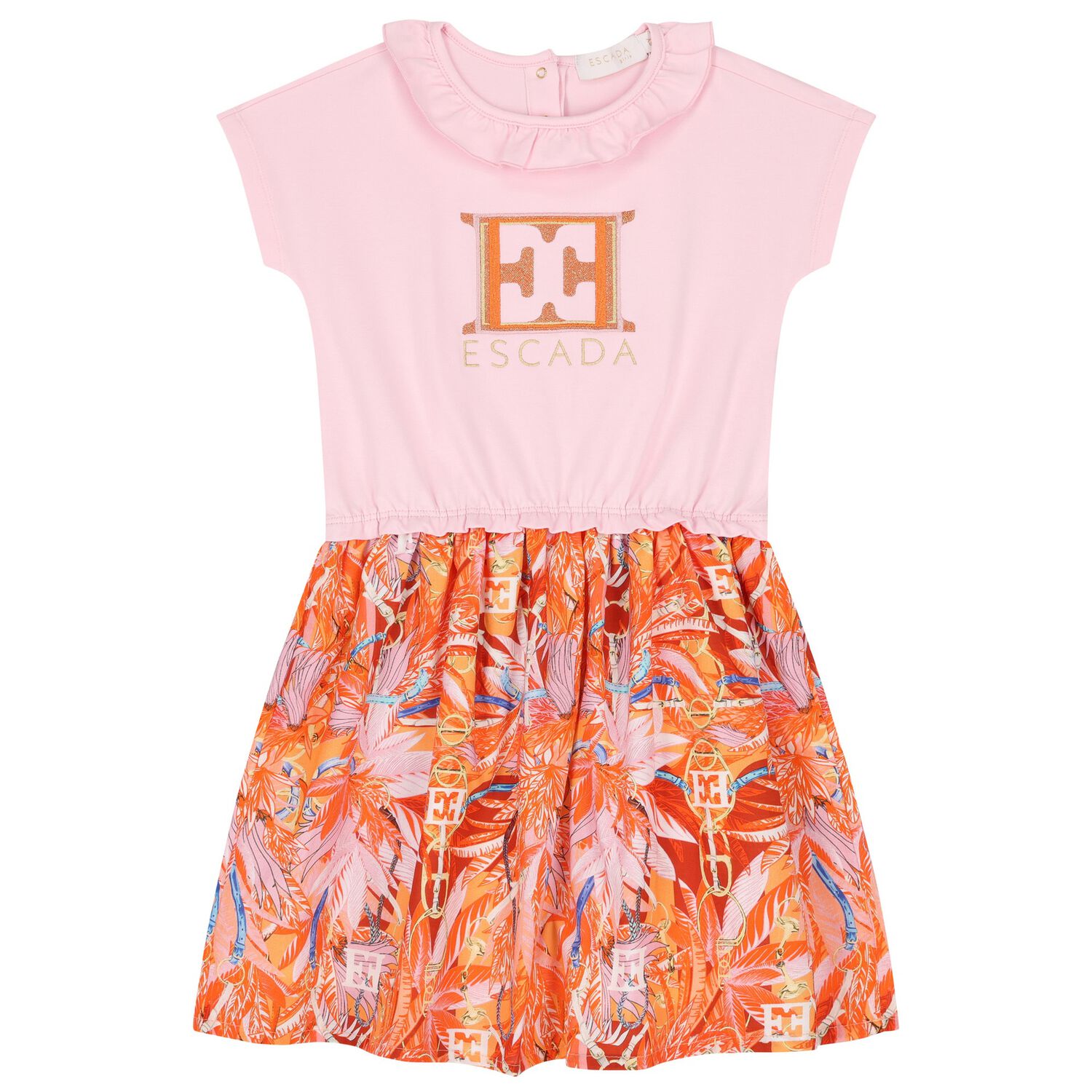 Girls Pink & Orange Logo Dress, 2, hi-res image number null