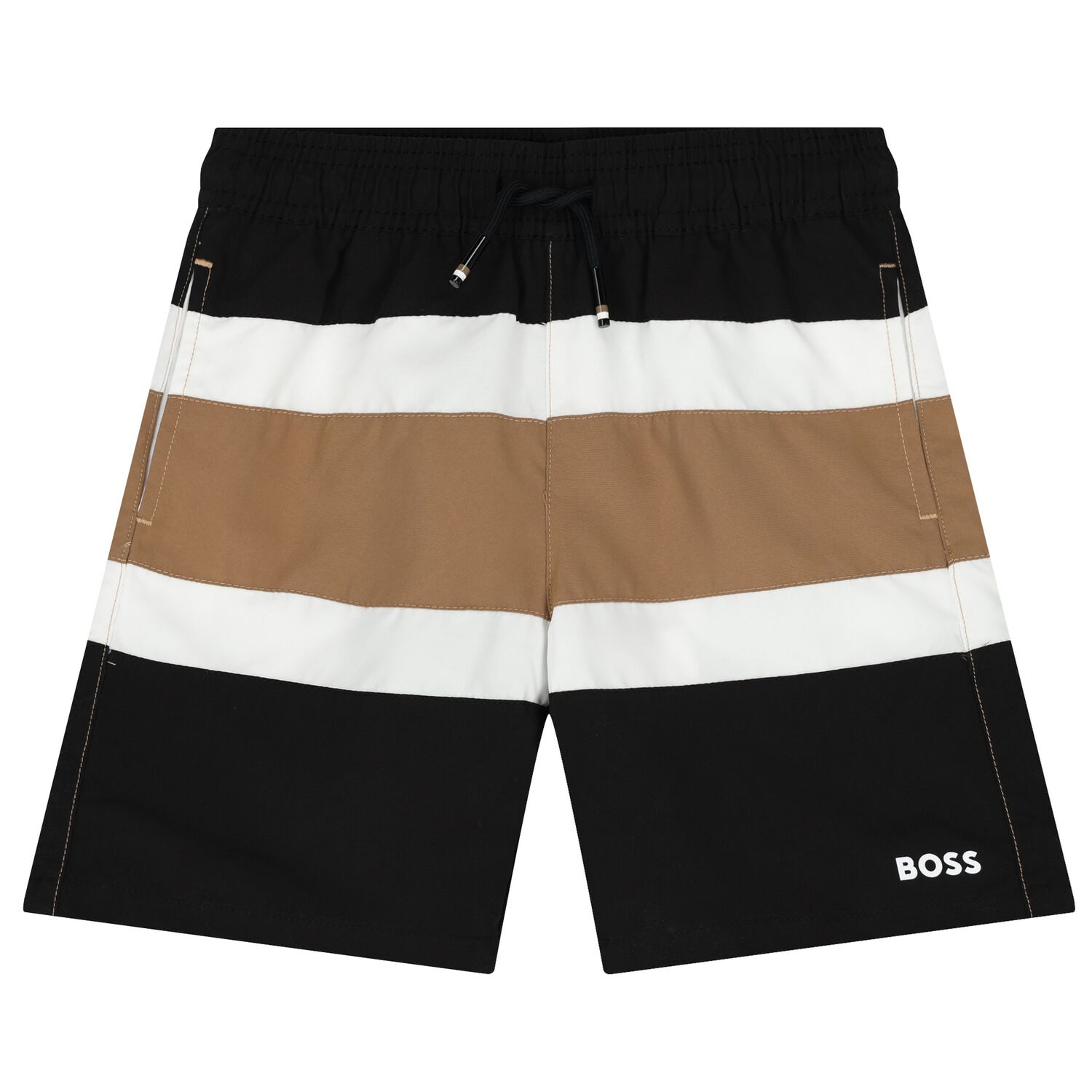 Boys Signature Striped Swim Shorts, 1, hi-res
