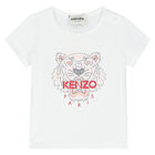 Younger Girls White Tiger T-Shirt, 1, hi-res