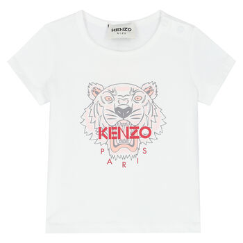 Younger Girls White Tiger T-Shirt
