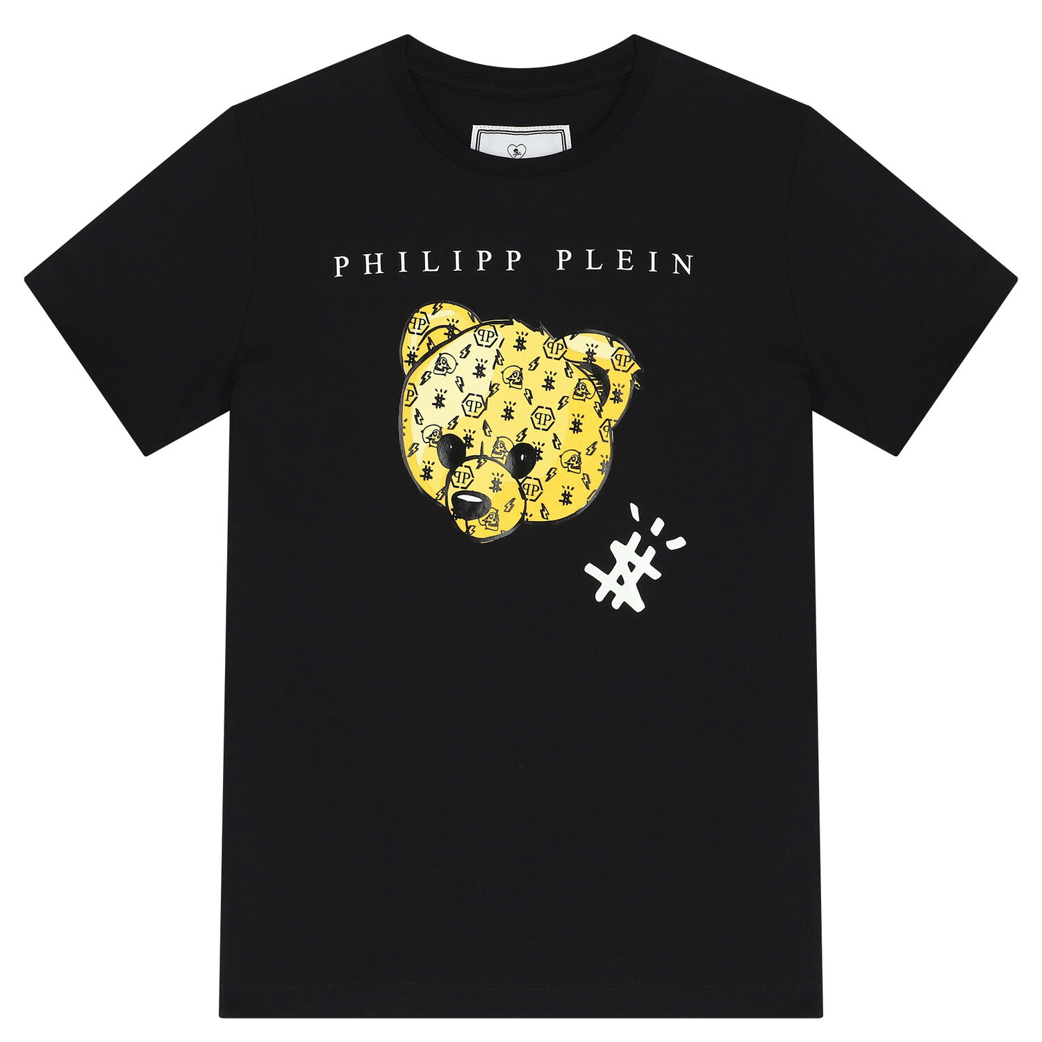 تيشيرت أولاد بالشعار باللون الأسود, 1, hi-res