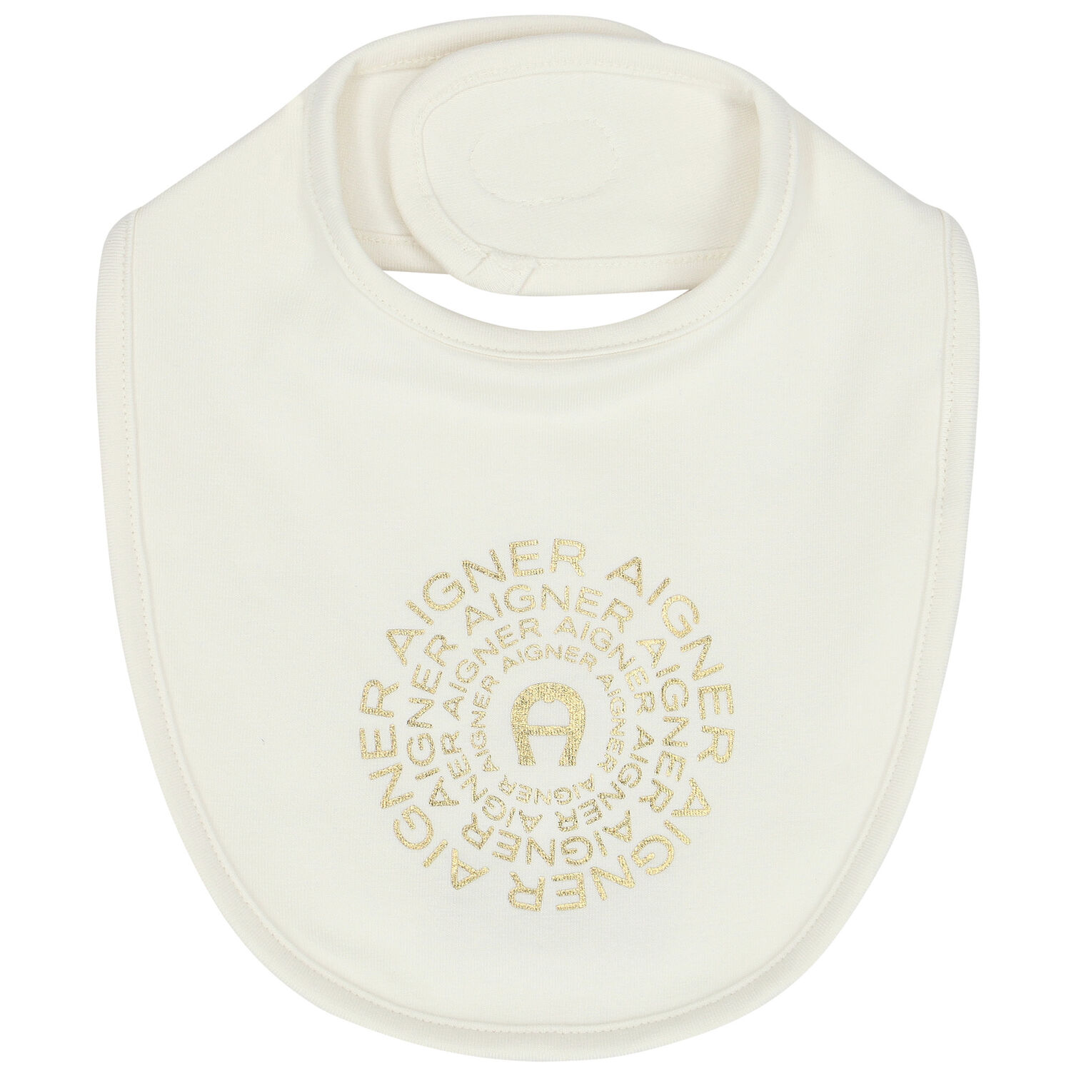Ivory & Gold Logo Baby Bib, 1, hi-res